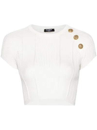 Balmain Top Buttons Clothing In White