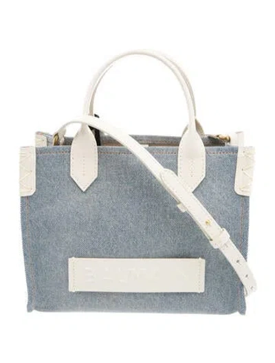 Pre-owned Balmain Top Handle Bag In Blue