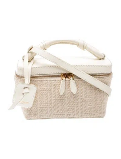 Pre-owned Balmain Top Handle Bag In Neutrals