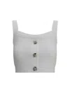 Balmain Cotton Blend Top Button Embellishments In White