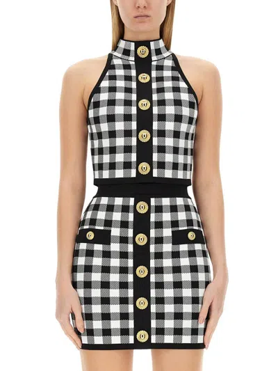 BALMAIN BALMAIN TOP WITH BUTTONS