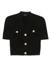 Balmain Top With Decorative Buttons In Black