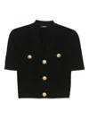 Balmain Top With Decorative Buttons In Black