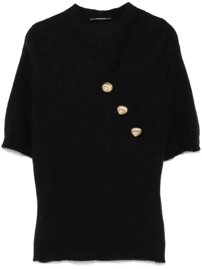 BALMAIN TOP WITH EMBOSSED BUTTONING