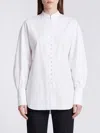 Balmain Stand Collar Button Front Blouse In White