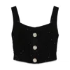 Balmain Light Tweed Top Straps In Black