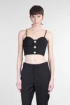 Balmain Black Chain Straps Bustier Top In Black