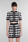 Balmain Diamond Skirt With Pockets And Gold Buttons In Black