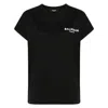 Balmain Flocked-logo Organic-cotton T-shirt In Black
