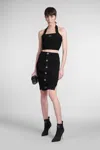 Balmain Ribbed Knit Halterneck Top In Black