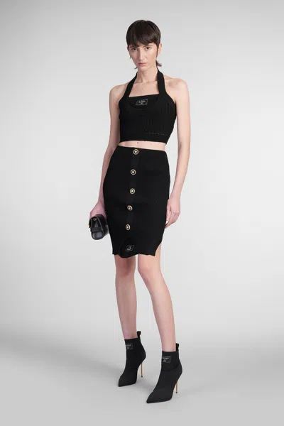BALMAIN TOPWEAR IN BLACK VISCOSE