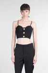 Balmain Black Chain Straps Bustier Top In Black