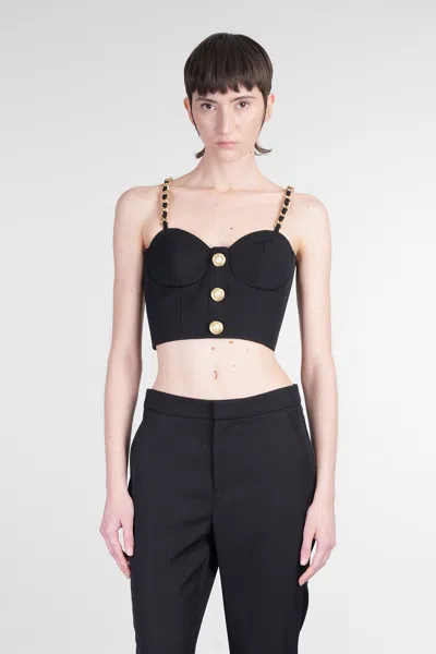 BALMAIN TOPWEAR IN BLACK WOOL