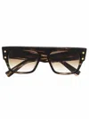 Balmain Tortoiseshell-effect Square-frame Sunglasses In Brown