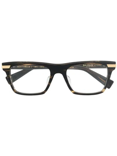Balmain Tortoiseshell Square-frame Glasses In Brown