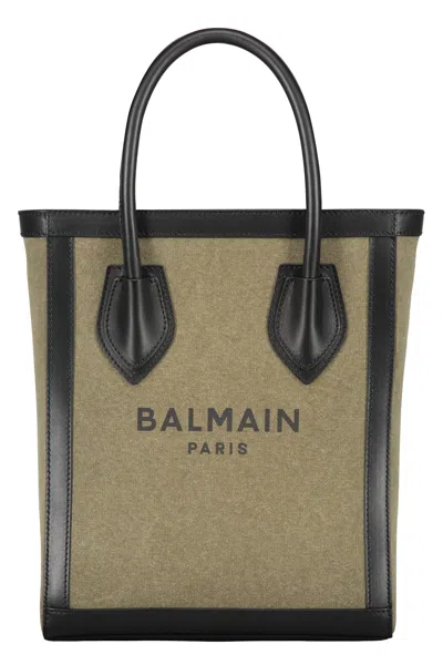 Balmain Tote Bag With Logo In Green