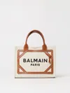 Balmain Women's B-army Medium Canvas And Leather Tote Bag In Brown