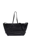 Balmain Track Leather Tote Bag In Black