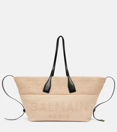 Balmain Track Medium Tote Bag In Sand
