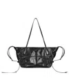 Balmain Track Shiny Leather Tote Bag In Black