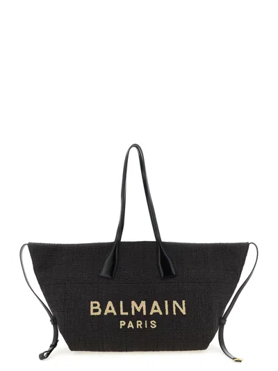 Balmain Track Shopping Bag In Black