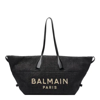 Balmain Track Shopping Bag In Black