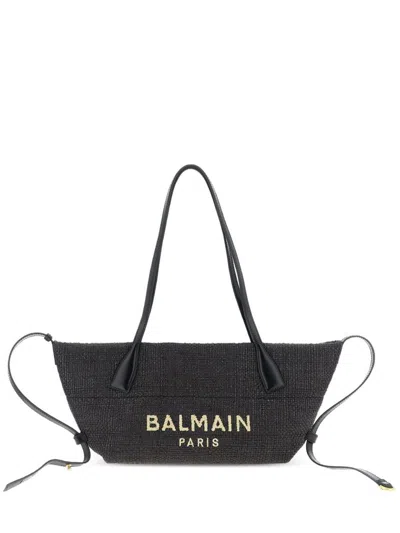 BALMAIN BALMAIN TRACK SMALL RAFIA TOTE
