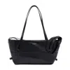 Balmain Black Leather Shopper Bag With Shoulder Strap In Black