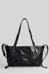 Balmain Small Track Zips Leather Shoulder Bag In Black