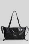 Balmain Track Zip Small Tote In Black Leather In Black