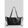 Balmain Track Zip Small Tote In Black Leather In Black