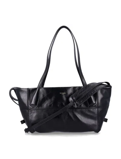 Balmain Track Zip Tote Bag In Black
