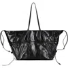 Balmain Track Zips Calfskin Tote Bag In Black