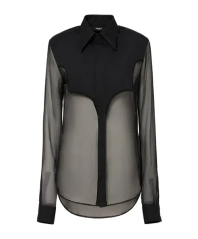 Balmain Translucent Design Shirt