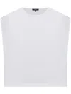 Balmain Transparent Crop Sleeve Top In White