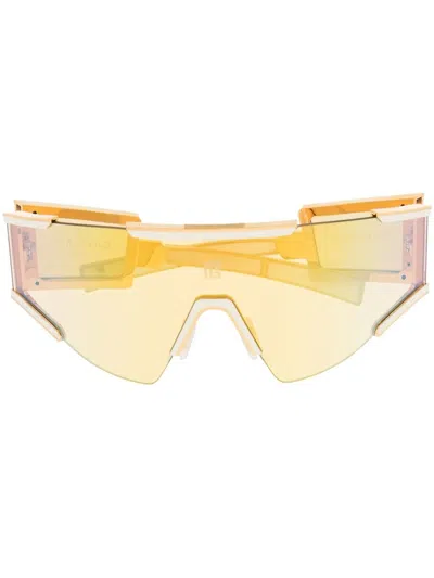 Balmain Transparent Mask-frame Sunglasses In Gold