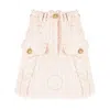 Balmain Light-pink Frayed Tweed Mini Skirt In Wool Blend Woman In Pink