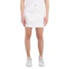 Balmain Trapeze Western Denim Mini Skirt In White