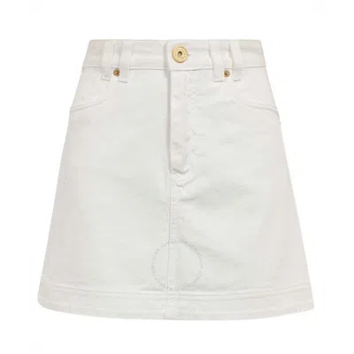 BALMAIN BALMAIN TRAPEZE WESTERN DENIM MINI SKIRT