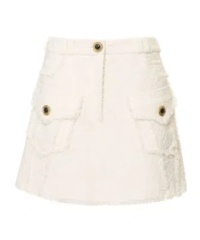 Balmain Trapezoidal Tweed Miniskirt