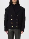 Balmain Tailored Coat With Double-breasted Design In Black