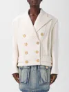 Balmain Double-breasted Wool And Cashmere-blend Felt Jacket In White