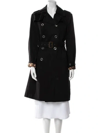 Pre-owned Balmain Trench Coat In Black
