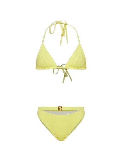 Balmain Triangle Bikini In Green