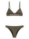 Balmain Triangle Bikini With Classic Fit In Green