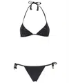 Balmain Foiled Triangle Bikini In Black