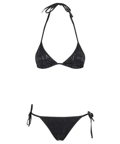 Balmain Triangle Bra Bikini In Black