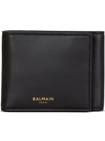 Balmain Trifold Wallet In Black