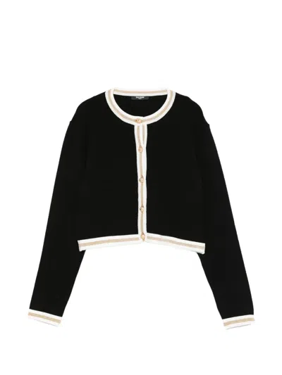 Balmain Kids' Trim-detail Button-up Jacket In Black