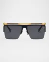 Balmain Unisex Bps-127a145 145mm Sunglasses In Gold